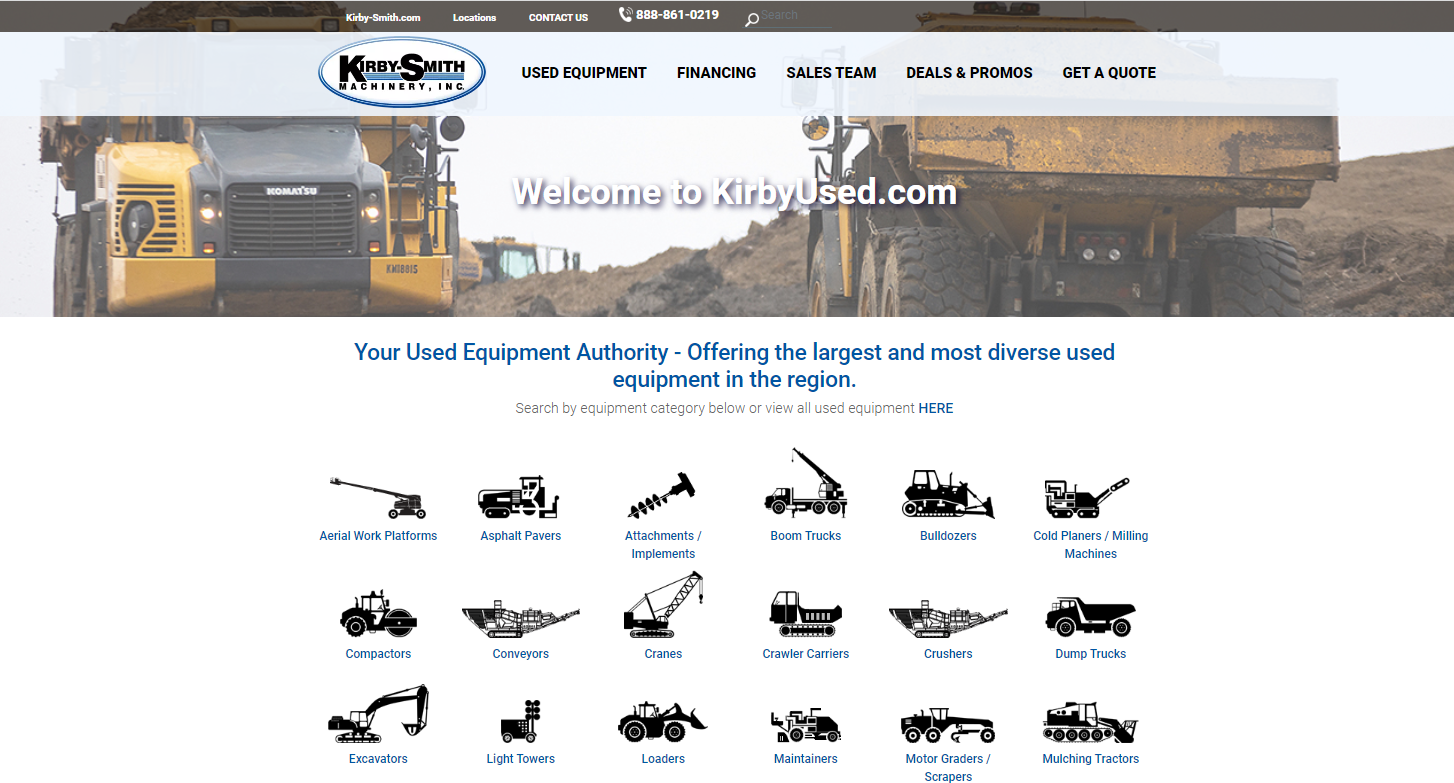 KirbyUsed.com is your portal to a world of used equipment including the largest inventory of used Komatsu equipment in North America